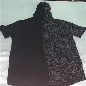 Black/white hood tee shirt